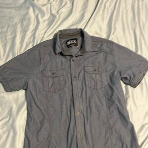Buckle Black short sleeve button down shirt
